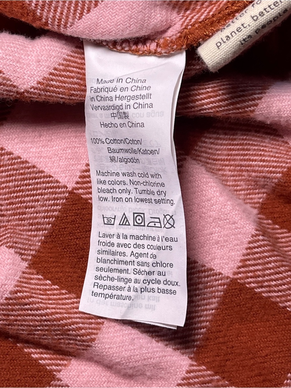 Checked Button-Down Shirt Jacket - Rust/Pink - Picture 7 of 10